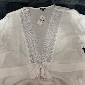 Express White Lace Top Sz XL